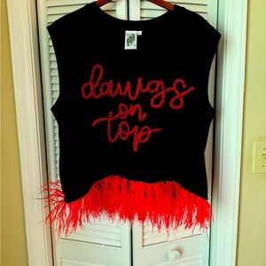 Queen of Sparkle Georgia Bulldog Top